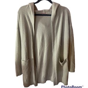 Altar’d state NWOT intimates cream hooded open cardigan with pockets size s/m